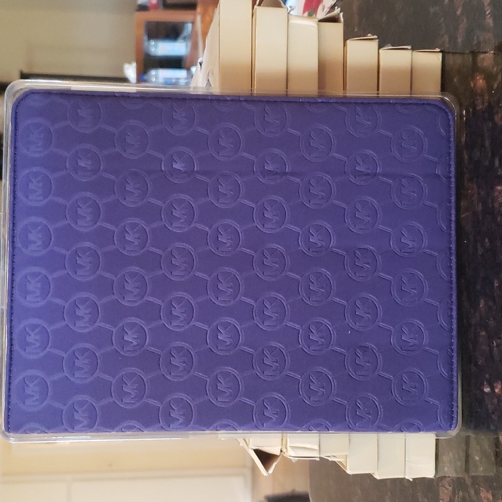NWT Michael Kors Mono Embossed Neoprene Purple Ipad 2 Case